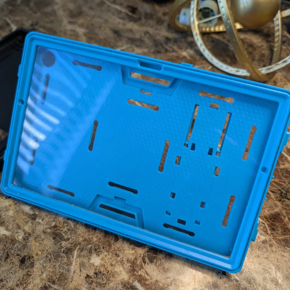 Black and Blue Tablet Stand
